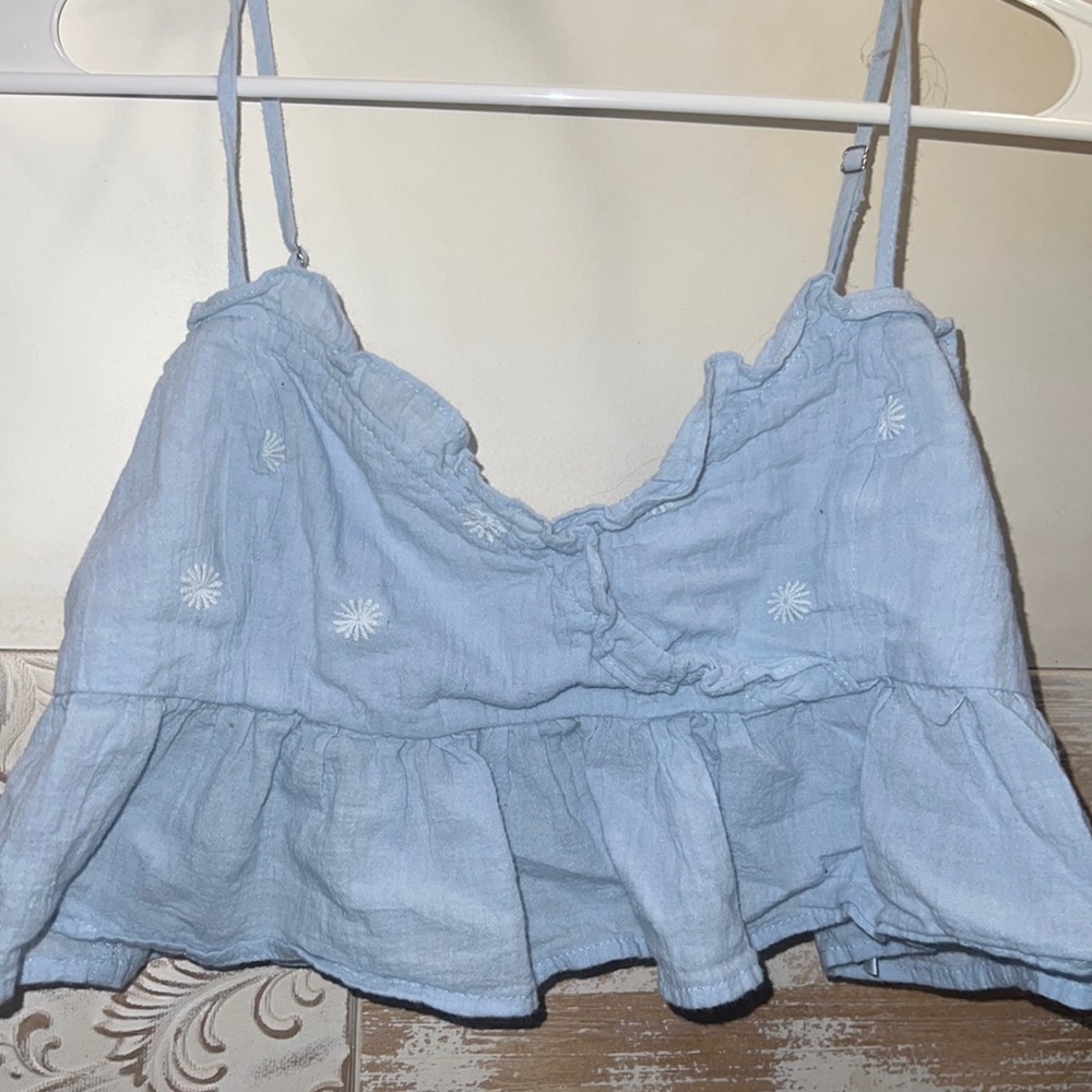 Light blue crop top